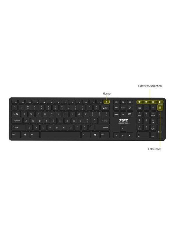 PORT DESIGNS PORT Connect OFFICE PRO - Toetsenbord - Engels - VS - Zwart