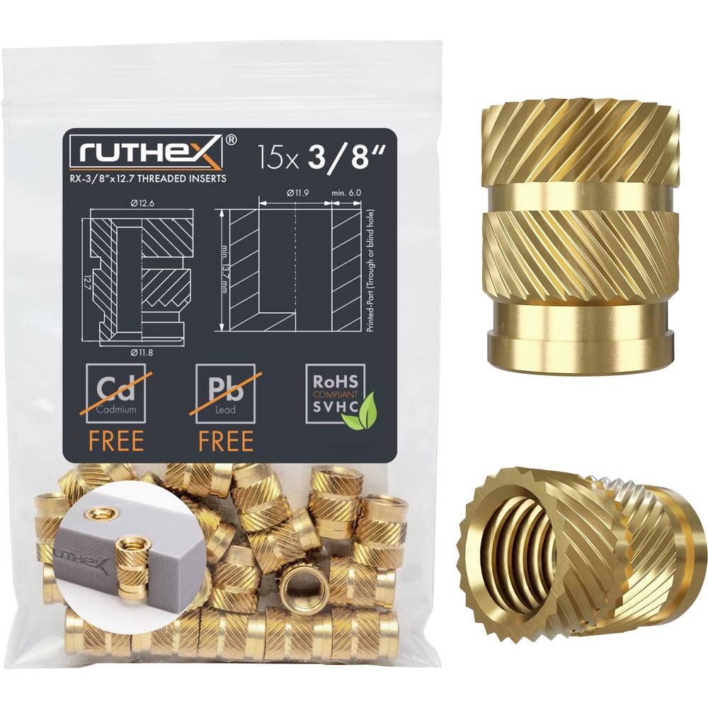 Ruthex Schroefdraadinzet RX-3/8“-16-x12.7 GE-3/8x127-001