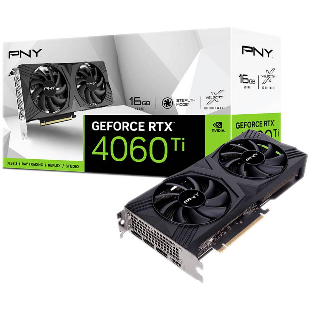 PNY Nvidia GeForce RTX 4060 Ti Videokaart GeForce RTX 4060 Ti 16 GB GDDR6-RAM DisplayPort, HDMI