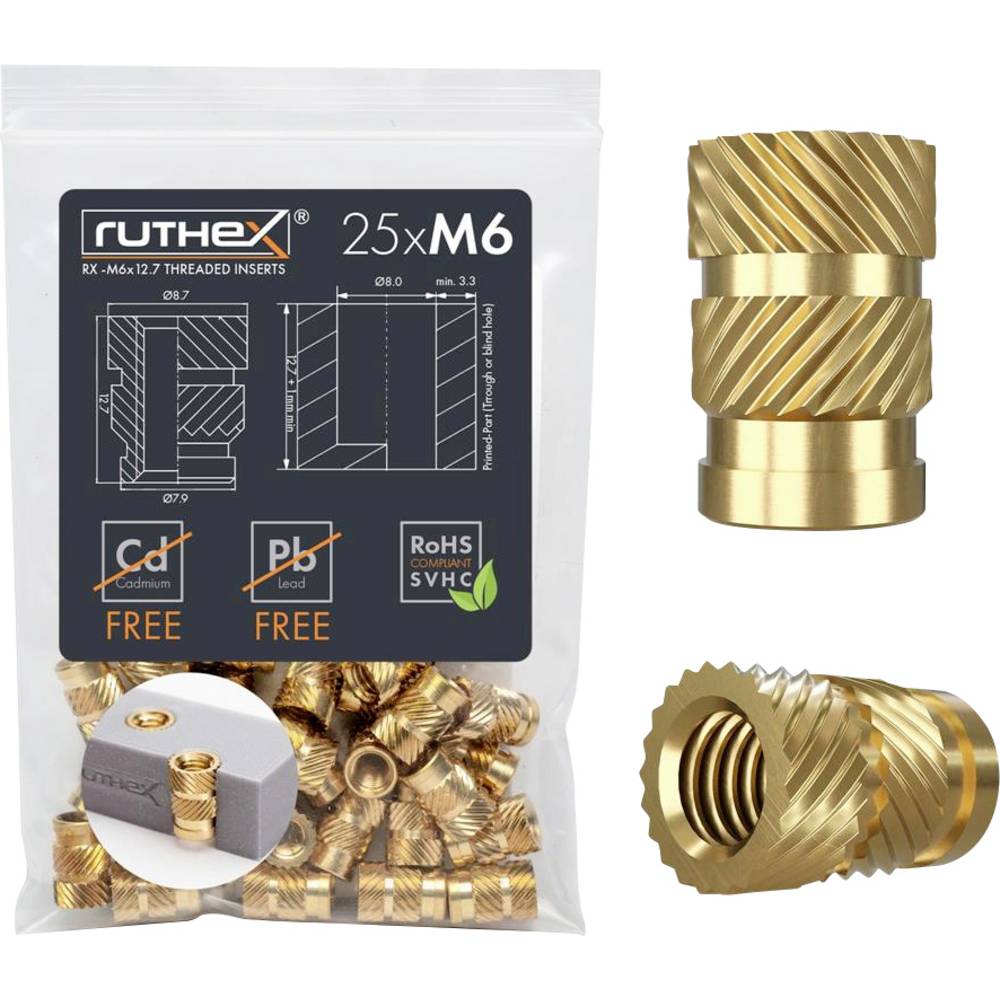 Ruthex Schroefdraadinzet RX-M6x12.7 GE-M6x127-002