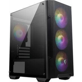 MSI MAG FORGE M100A computerbehuizing Micro Tower Zwart, Transparant