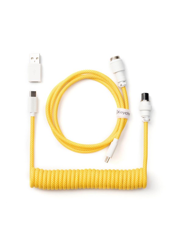 Keychron Coiled Aviator USB-C Cable Straight - Yellow - Upgrade Accessoires - Geel