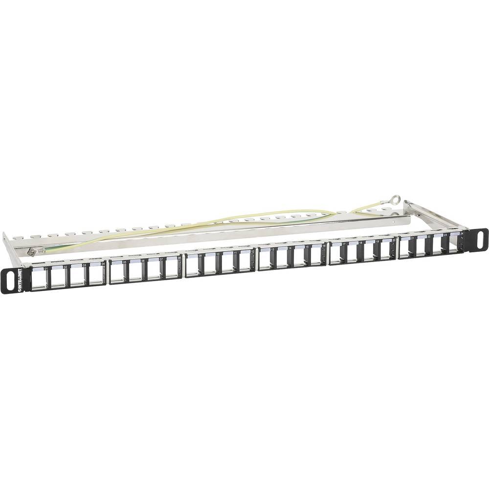 Intellinet 24-Port Patchpanel geschirmt und unbestückt 0,5 HE schwarz für Keystone-Jacks Patchpaneel 483 mm (19) Zonder connectoren 0.5 HE Zwart Niet ingericht
