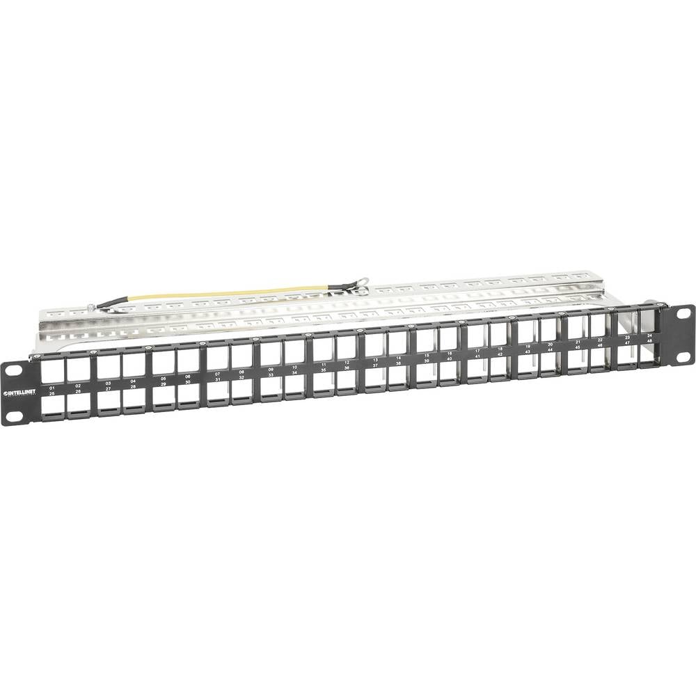 Intellinet 48-Port Patchpanel geschirmt und unbestückt 1 HE schwarz für Keystone-Jacks Patchpaneel 483 mm (19) Zonder connectoren 1 HE Zwart Niet ingericht