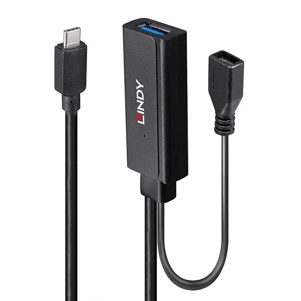 LINDY 43344 USB-C (USB 3.2 Gen 2) multiport hub 2 poorten Zwart