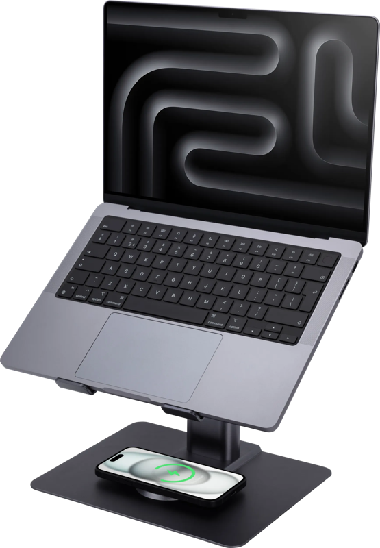 BlueBuilt Verstelbare Laptopstandaard met Draadloze Oplader 10 - 17 Inch