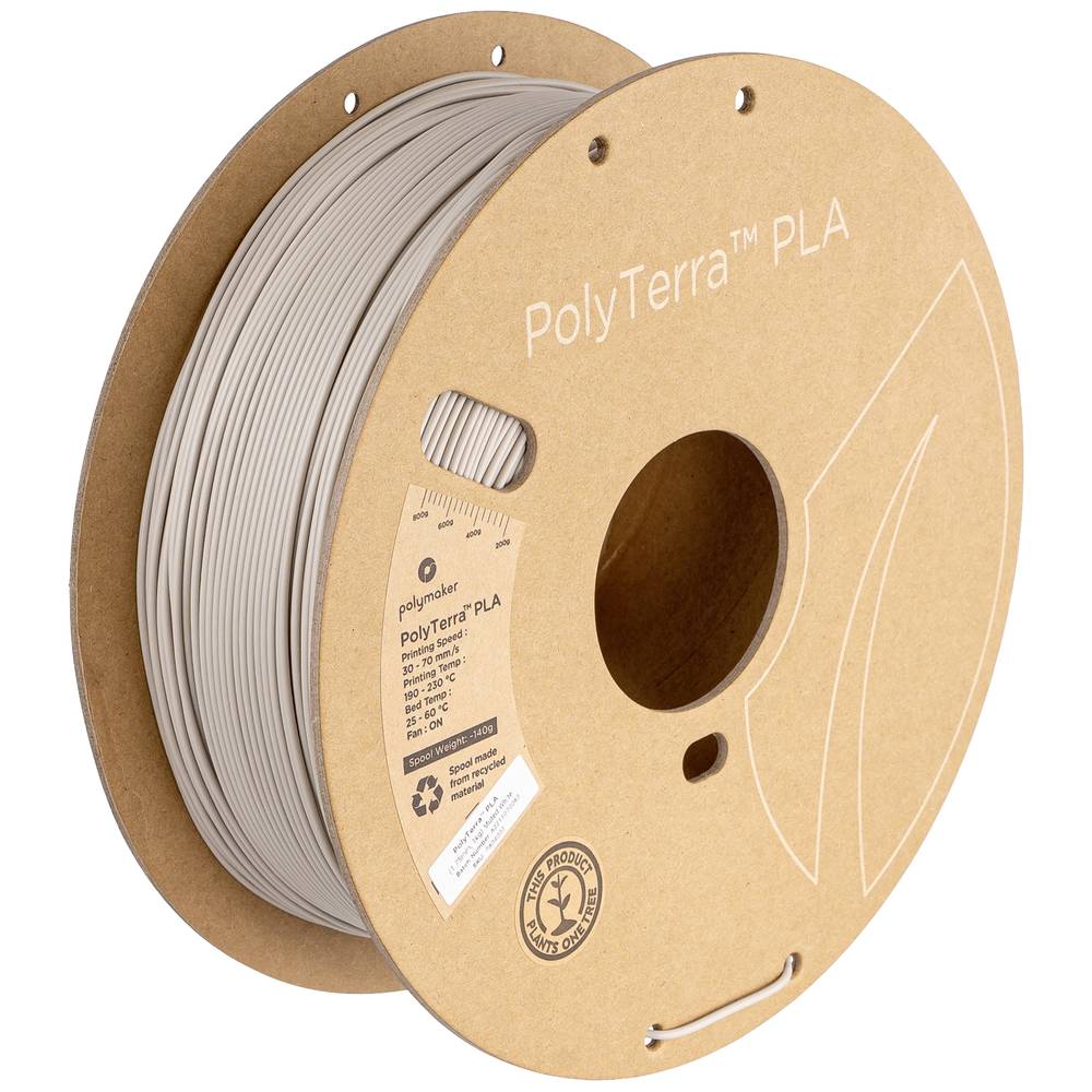 Polymaker PA04002 Muted Filament PLA kunststof Gering kunststofgehalte, Mat 1.75 mm 1000 g Muted White PolyTerra™ 1 stuk(s)