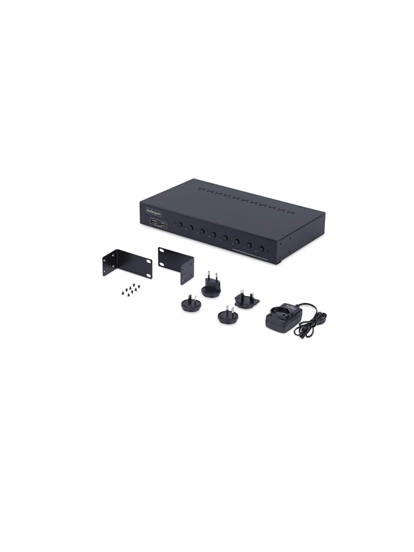 StarTech.com 8-Port HDMI KVM Switch w/1U Rack Mount Kit 4K 60Hz - KVM switch - 8 ports - TAA Compliant