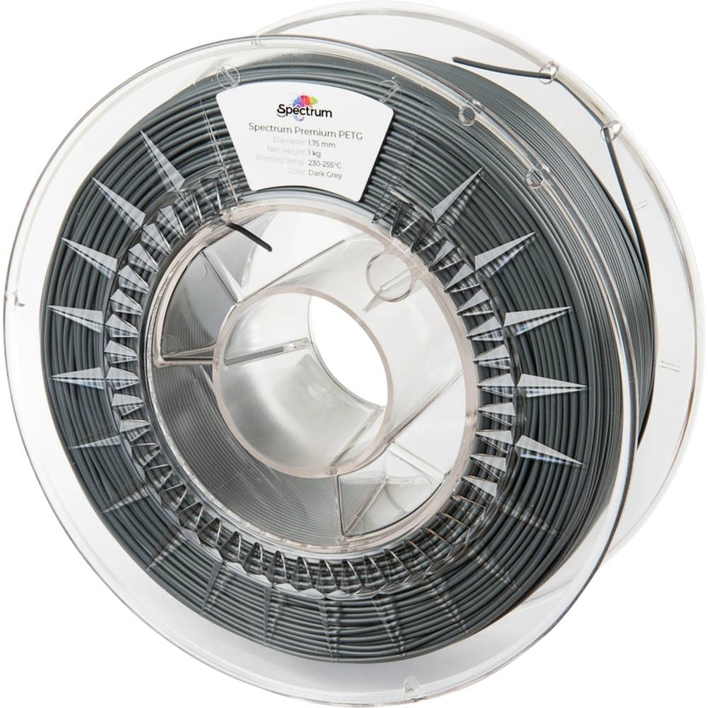Spectrum Filaments 80310 PET-G Premium Filament PETG Chemisch bestendig, Slagvast 1.75 mm 1000 g Dark grey, Grijs, Donkergrijs 1 stuk(s)