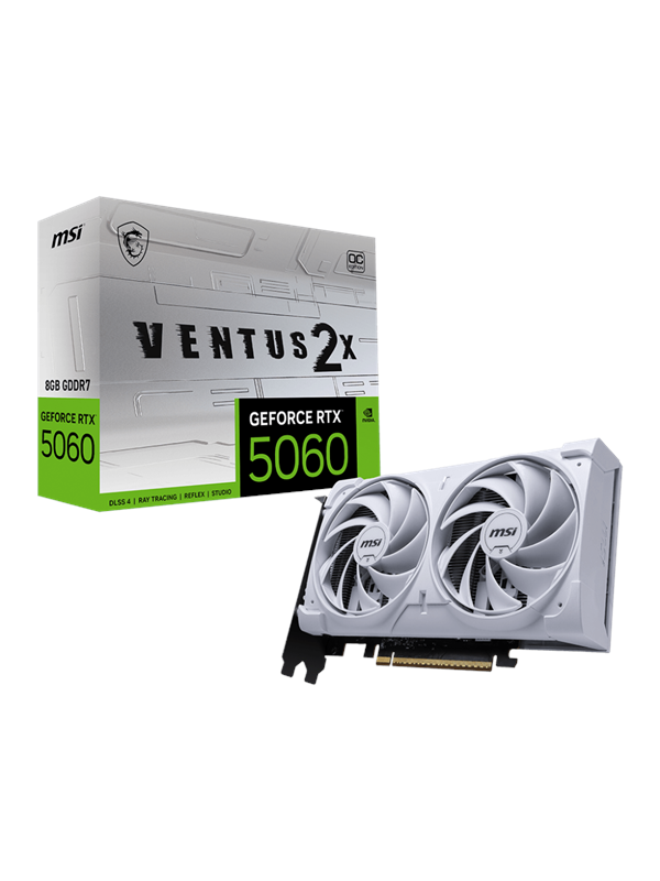MSI GeForce RTX 5060 VENTUS 2X OC WHITE - 8GB GDDR7 RAM - Grafische kaarten