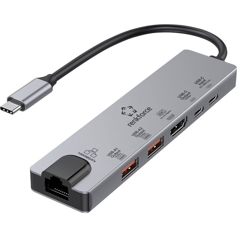 Renkforce RF-USBH-550 USB-C dockingstation Geschikt voor merk (dockingstation): Acer, Apple, Asus, Dell, HP, Huawei, Lenovo, Microsoft, Samsung iMac, Lenovo