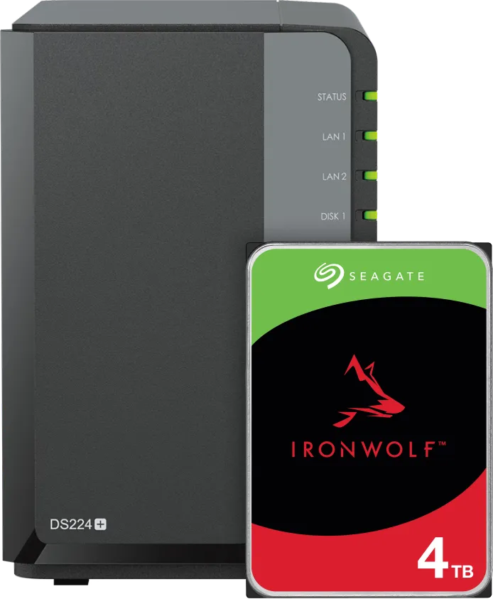 Synology DS224+ NAS + Seagate IronWolf 4TB