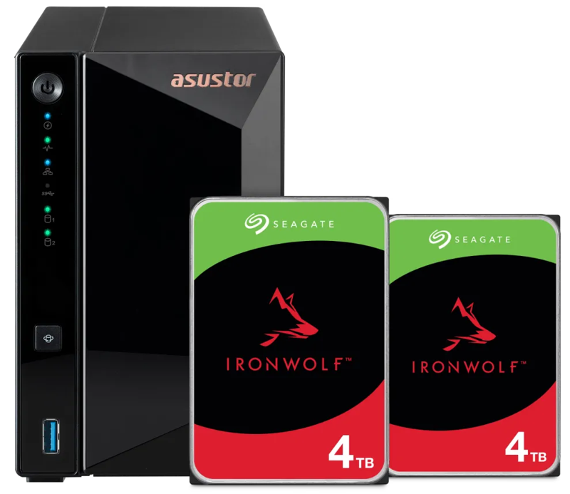 Asustor AS3302T v2 + Seagate Ironwolf 8TB (2x4TB)