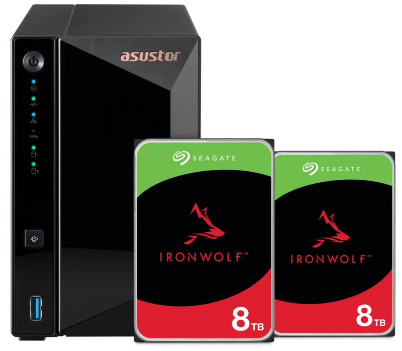 Asustor AS3302T v2 + Seagate Ironwolf 16TB (2x8TB)