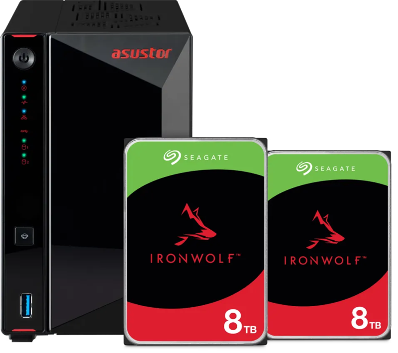 Asustor AS5402T + Seagate Ironwolf 16TB (2x8TB)