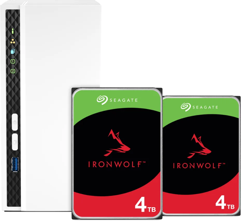 QNAP TS-233, Seagate Ironwolf 4TB Duo pack