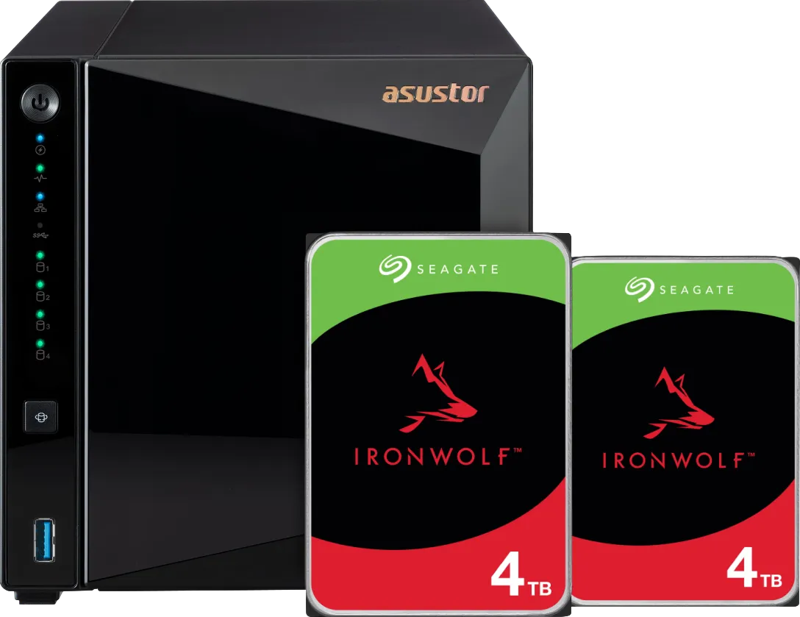 Asustor AS3304T v2 + Seagate Ironwolf 8TB (2x4TB)