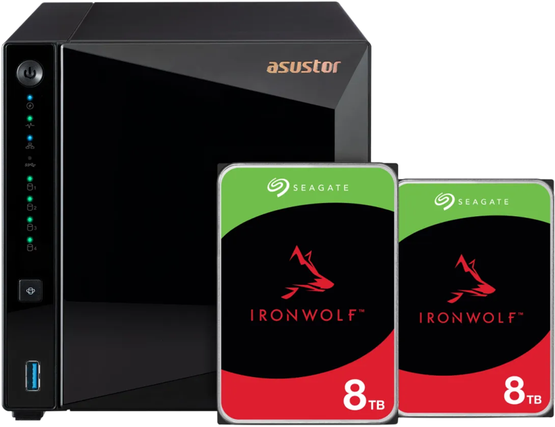 Asustor AS3304T v2 + Seagate Ironwolf 16TB (2x8TB)