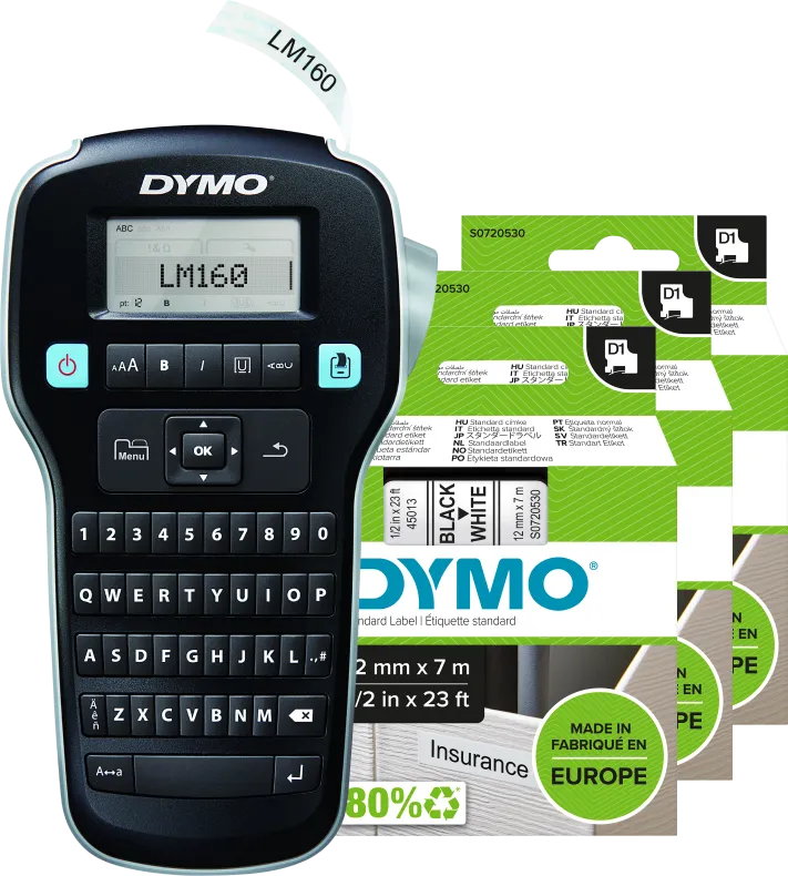 Dymo LabelManager 160 + 3 extra labels