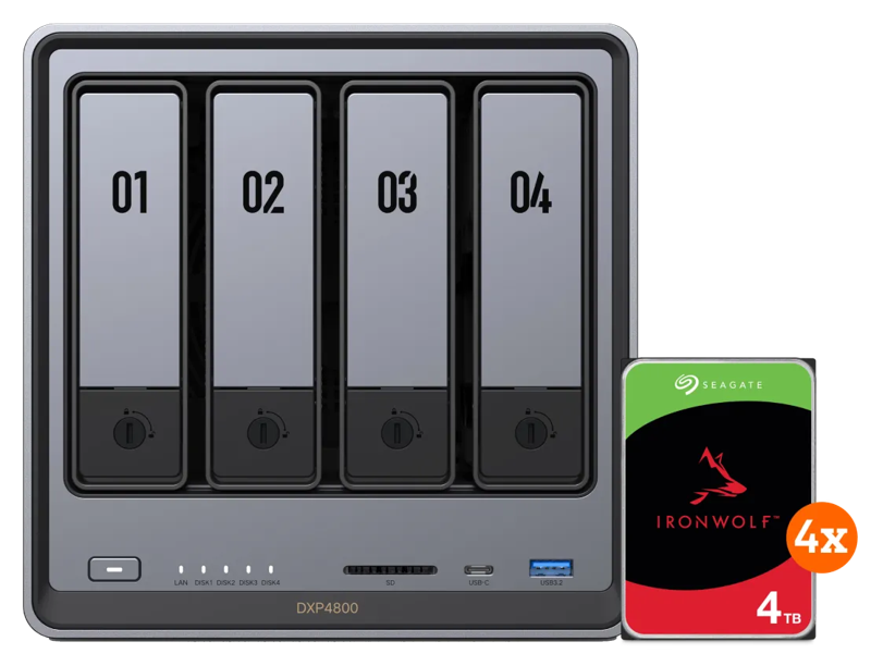 Ugreen NASync DXP4800 + Seagate Ironwolf 4TB 4-Pack