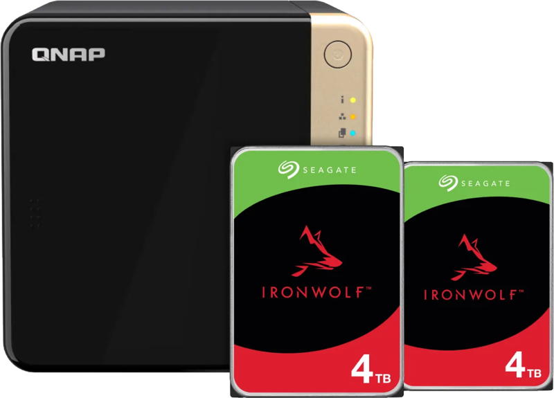 QNAP TS-464-8G + Seagate Ironwolf 8TB (2x4TB)