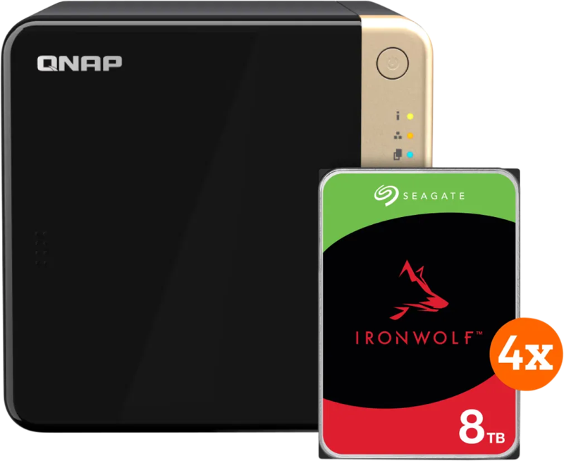 QNAP TS-464-8G + Seagate Ironwolf 32TB (4x8TB)