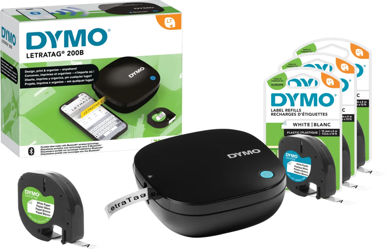 Dymo LetraTag 200B Bluetooth Labelprinter + 3 extra labels