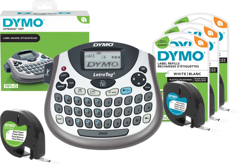 Dymo LetraTag LT-100T Labelprinter Qwerty + 3 extra labels