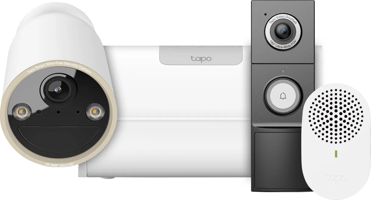 TP-Link Tapo H500 Smart HomeBase + C460 + D235 Smart Battery & Wired Doorbell