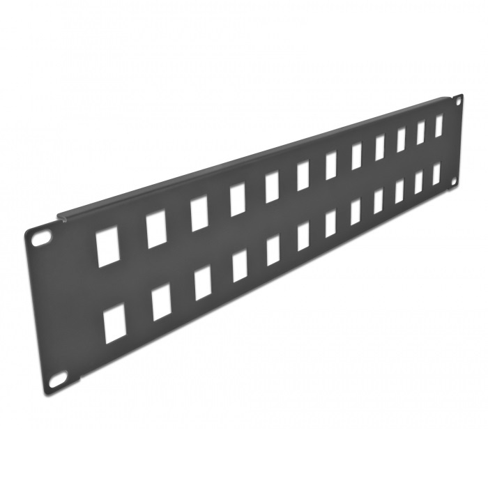 DeLOCK 19 inch patch panel | voor 24 Keystone modules | 2U | zwart