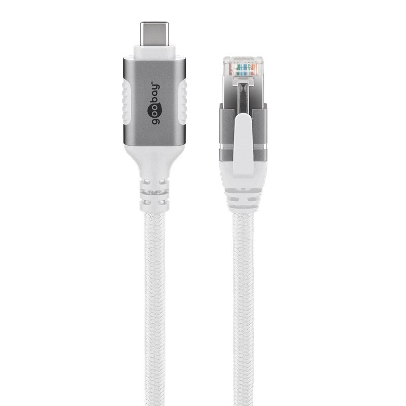 Goobay USB-C naar RJ45 LAN kabel | USB3.0 | CAT6 | wit | 10 meter