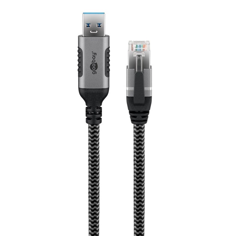 Goobay USB-A naar RJ45 LAN kabel | USB3.0 | CAT6 | zwart | 10 meter