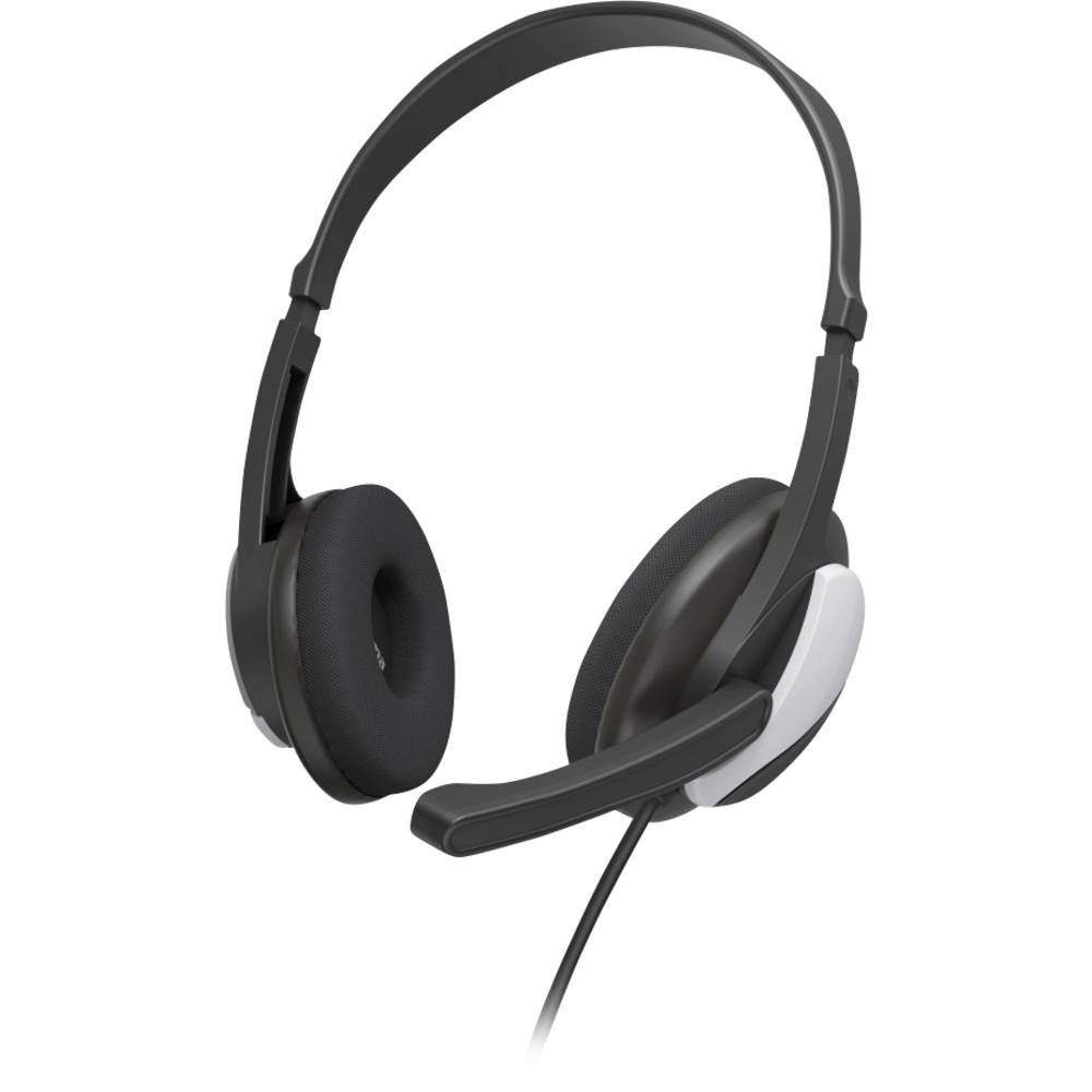Hama PC-Office-Headset HS-P100 V2, Stereo, Schwarz On Ear headset Zwart, Zilver