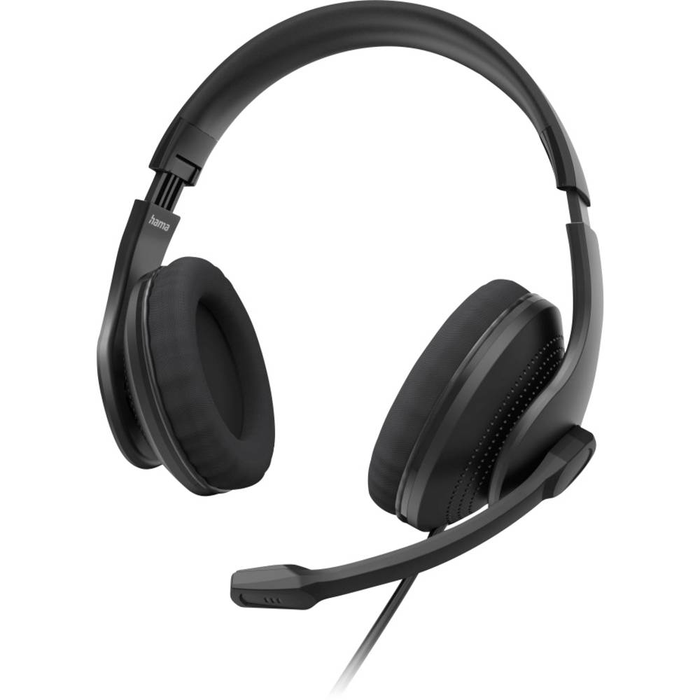 Hama PC-Office-Headset HS-USB300 V2, Stereo, Schwarz On Ear headset Zwart