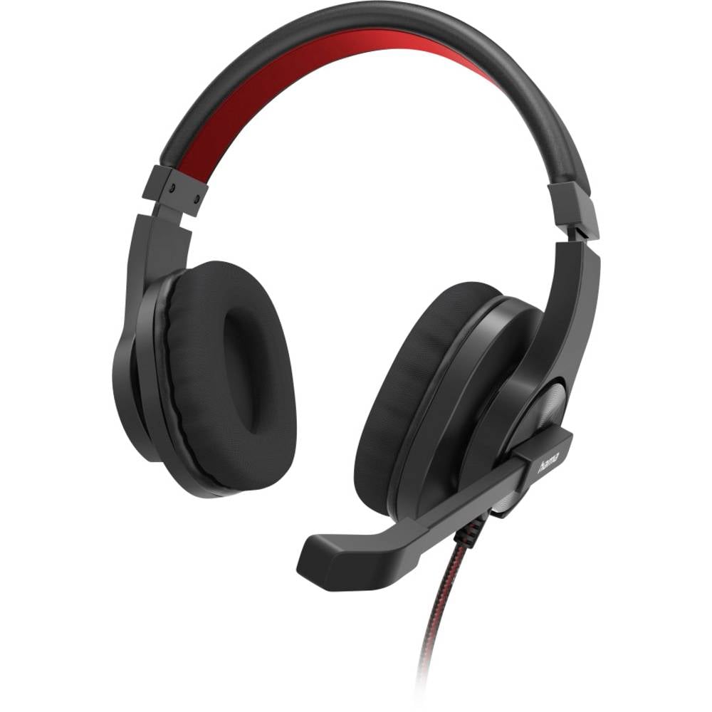 Hama PC-Office-Headset HS-USB400 V2, Stereo, Schwarz On Ear headset Zwart, Rood