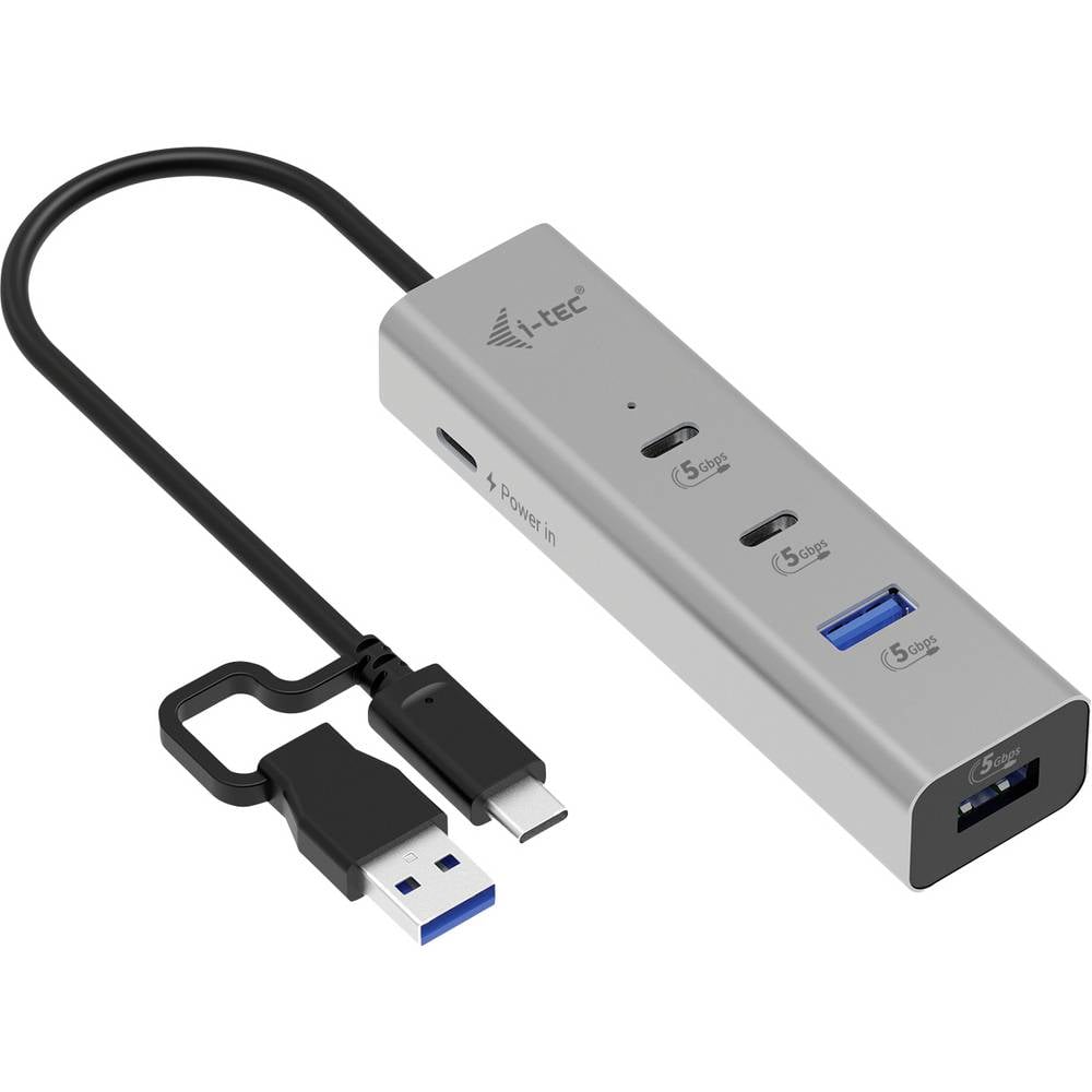 I-tec CAHUBMETAL2A2CPD USB-combi-hub Zilver