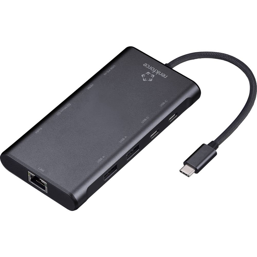 Renkforce RF-USBHA-500 USB 3.2 Gen 2-hub 10 poorten Met extra USB-C-ingang Zwart