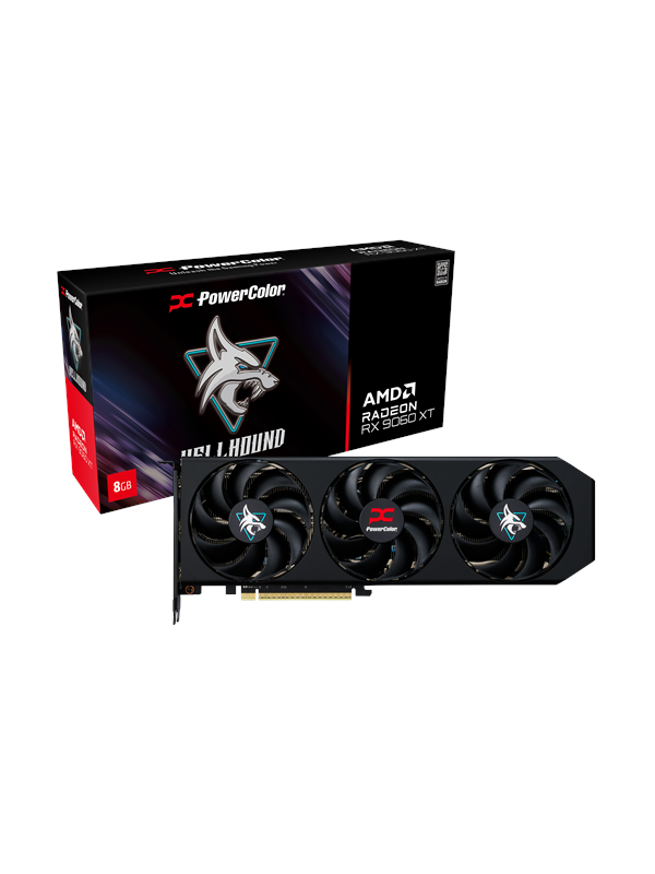 Powercolor Radeon RX 9060 XT Hellhound OC - 8GB GDDR6 RAM - Grafische kaarten