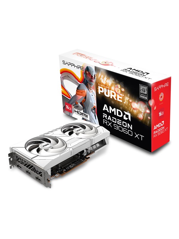 Sapphire Radeon RX 9060 XT Pure OC - 16GB GDDR6 RAM - Grafische kaarten
