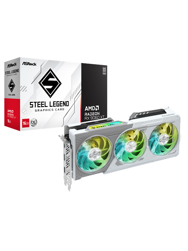 ASRock Radeon RX 9060 XT Steel Legend - 16GB GDDR6 RAM - Grafische kaarten