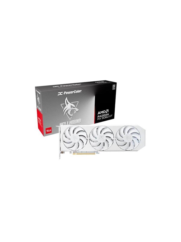 Powercolor Radeon RX 9060 XT Hellhound Spectral White - 16GB GDDR6 RAM - Grafische kaarten