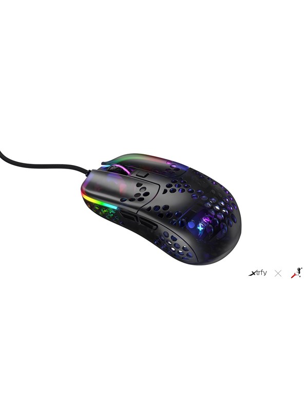 Xtrfy MZ1 - Zy's Rail - Gaming muis - Optisch - 6 knoppen - Zwart met RGB-licht