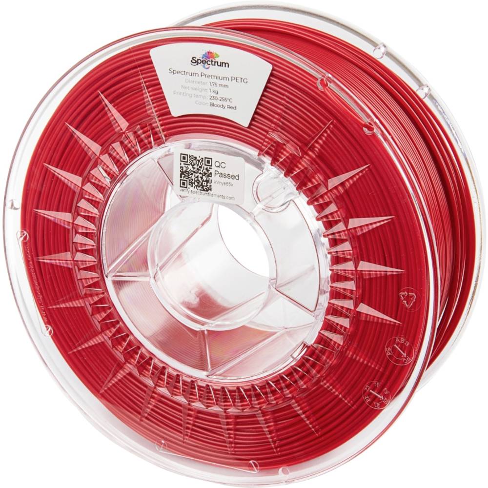 Spectrum Filaments 80059 PET-G Premium Filament PETG Chemisch bestendig, Slagvast 1.75 mm 1000 g Bloody Red, Bloedrood, Rood 1 stuk(s)