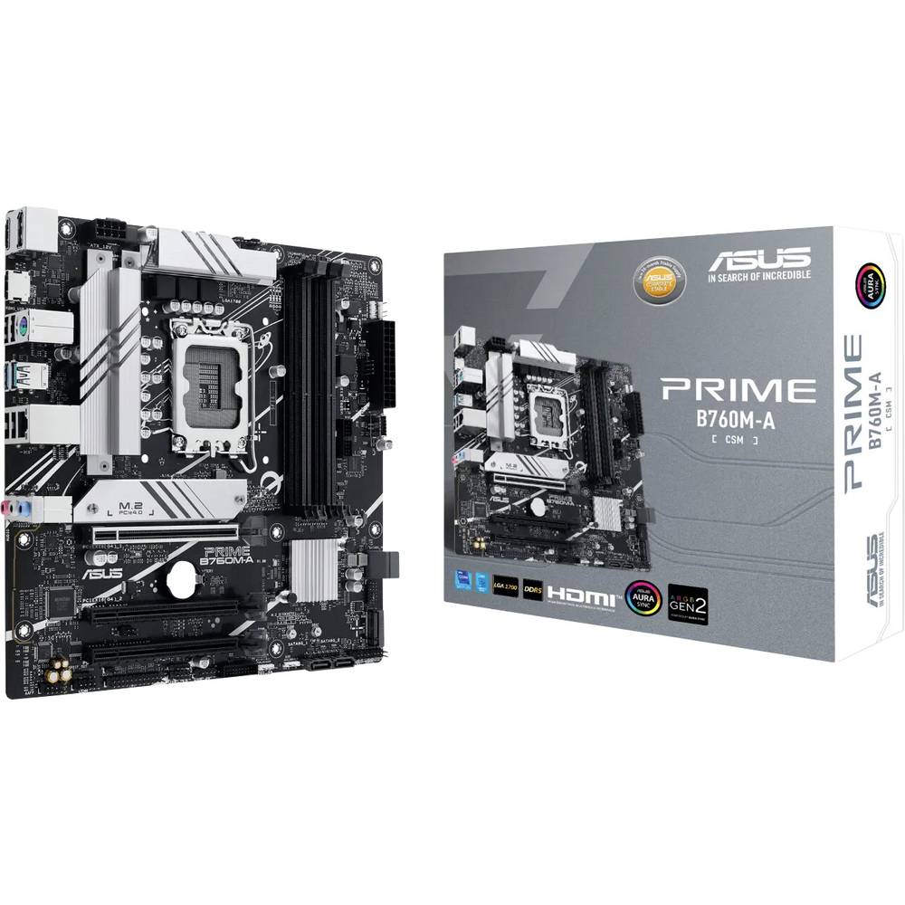 Asus 90MB1EK0-M1EAYC Moederbord Socket Intel LGA 1700 Vormfactor Micro-ATX Moederbord chipset Intel B760