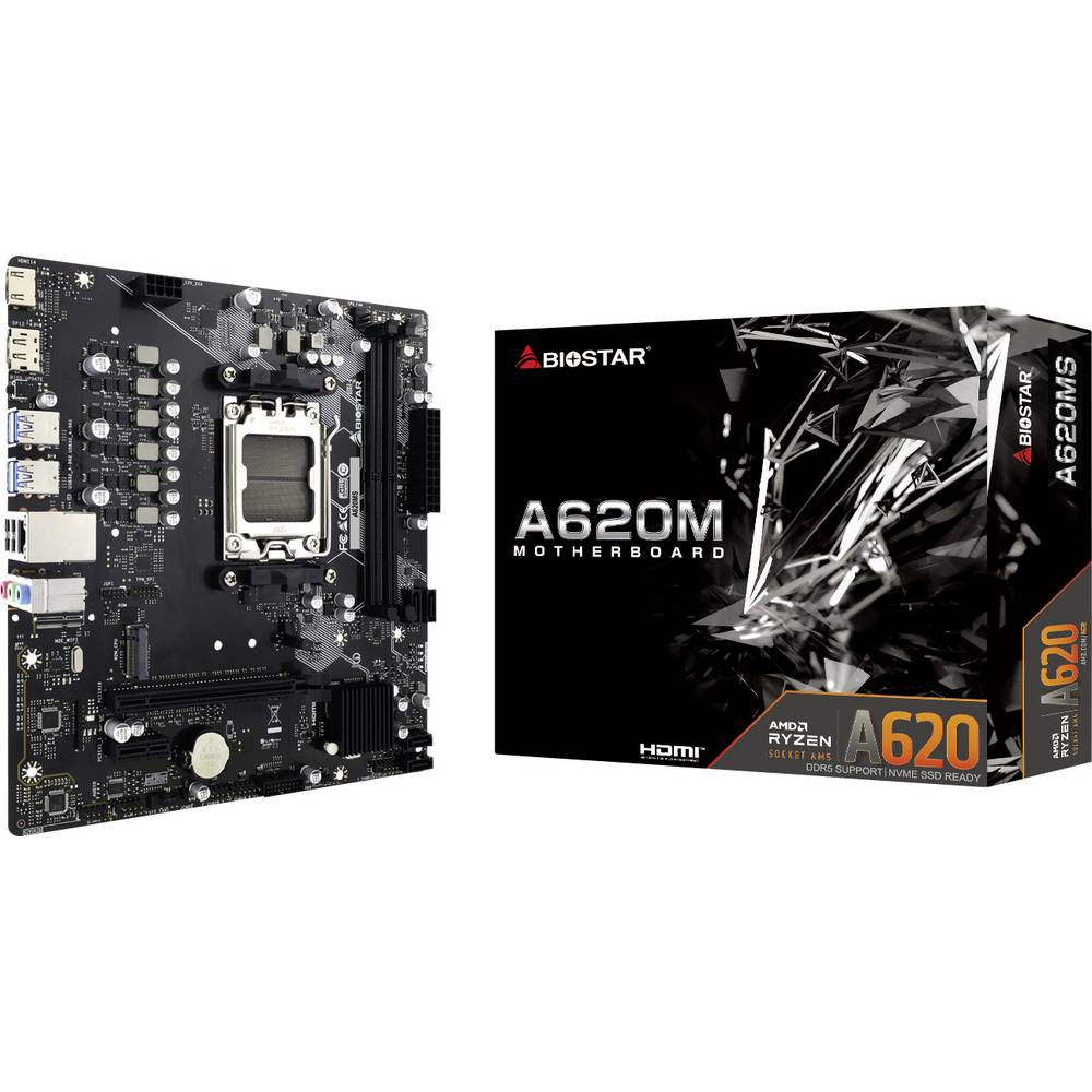 BioStar A620MS Moederbord Socket AMD AM5 Vormfactor Micro-ATX Moederbord chipset AMD A620