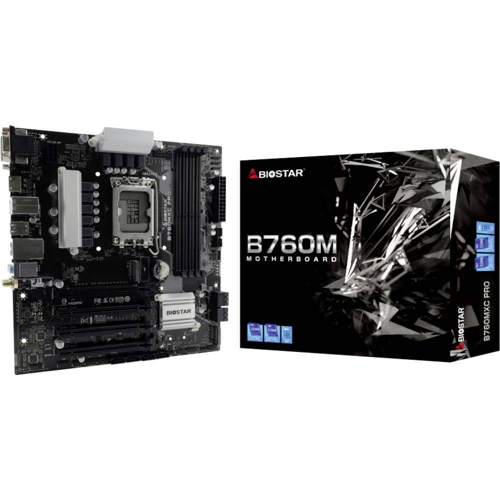 BioStar B760MXC PRO Moederbord Socket Intel LGA 1700 Vormfactor Micro-ATX Moederbord chipset Intel B760