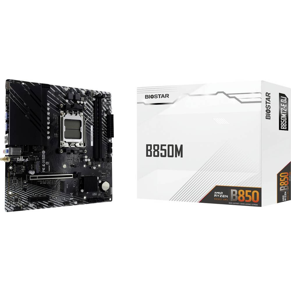 BioStar B850MT2-E DJ Moederbord Socket AMD AM5 Vormfactor Micro-ATX Moederbord chipset AMD B850