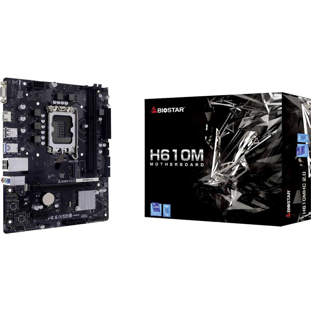 BioStar H610MHC Moederbord Socket Intel LGA 1700 Vormfactor Micro-ATX Moederbord chipset Intel H610