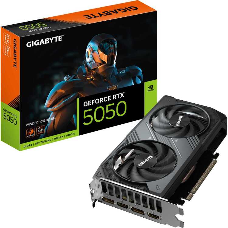 GIGABYTE GeForce RTX 5050 WINDFORCE OC 8G grafische kaart