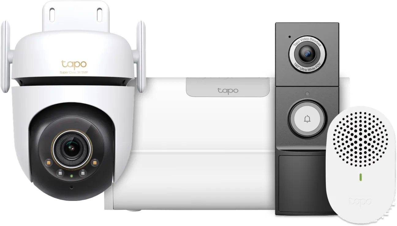 TP-Link Tapo H500 Smart HomeBase + C530WS + D235 Smart Battery & Wired Doorbell